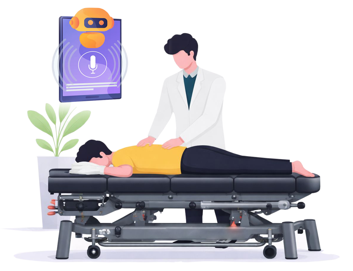 AI-assisted chiropractic adjustment session